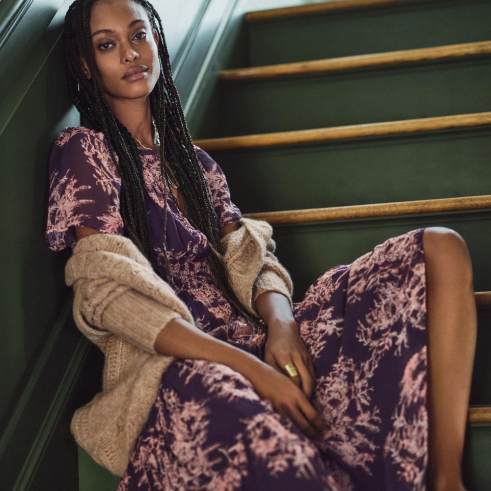 The Somerset Maxi Dress: Chiffon Edition - beautiful purple print in XS
